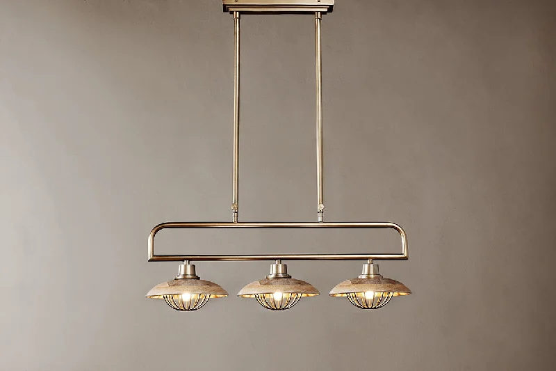 Art Nouveau Ceiling Lights with Organic, Flowing ShapesChakai Mango Wood Pendant Lamp - Natural & Antique Brass