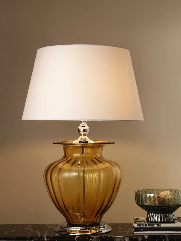 modern minimalist table lamps for contemporary living roomsChris Amber Glass Table Lamp