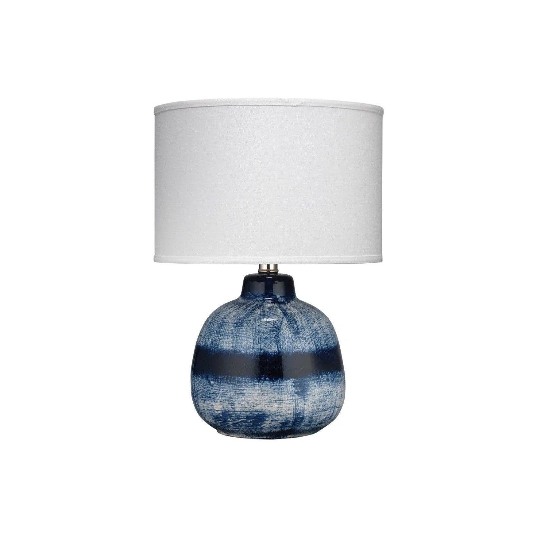 mid century modern table lamps with iconic designs for a stylish studyCoastal Small Batik Blue Ceramic Table Lamp White Shade