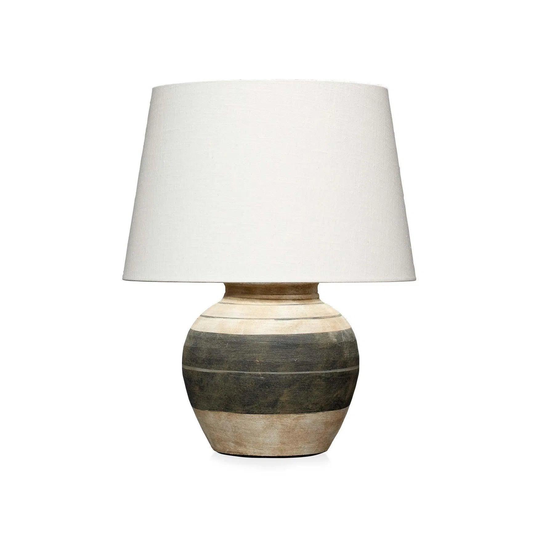 glass table lamps with a frosted surface for soft light diffusionCoastal Style Beige & Dark Grey Ceramic Bernard Table Lamp