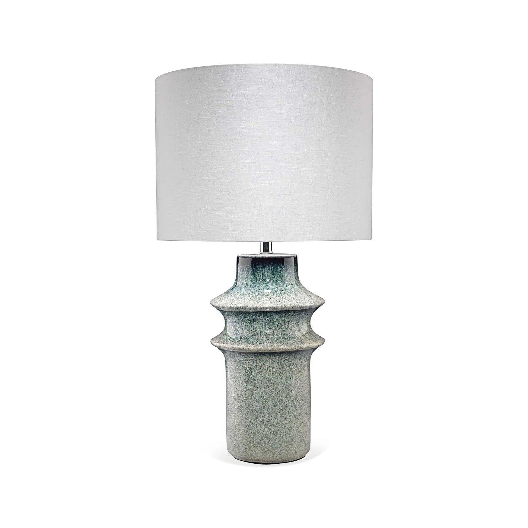 victorian style table lamps with ornate details for traditional homesCoastal Style Blue Ceramic Cymbals Table Lamp