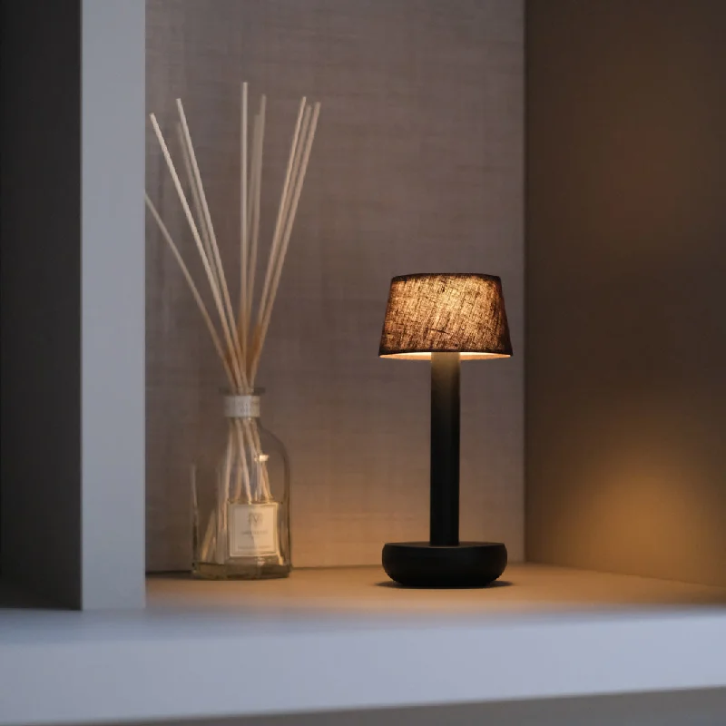 crystal table lamps with dazzling prisms for a glamorous effectHumble Two Linen Table Lamp - Brown