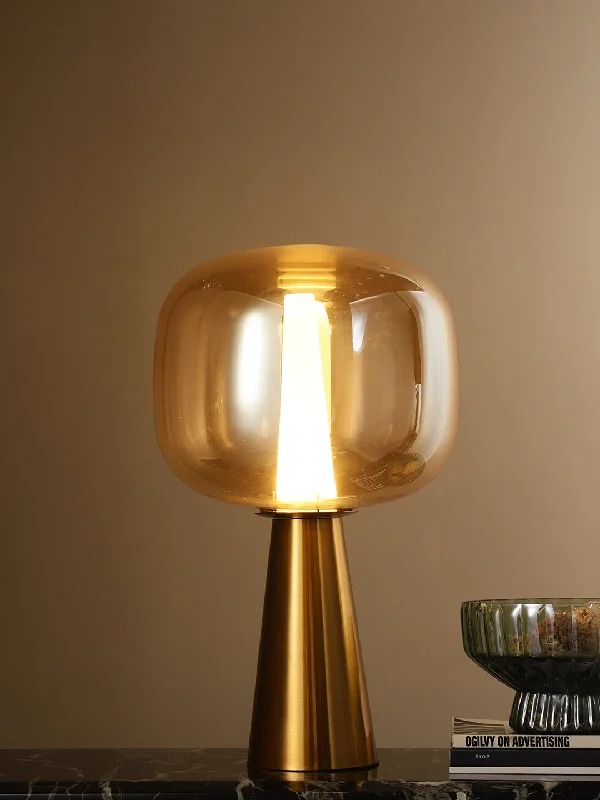 rustic farmhouse table lamps for cozy kitchensCosmo Amber Gold LED Table Lamp