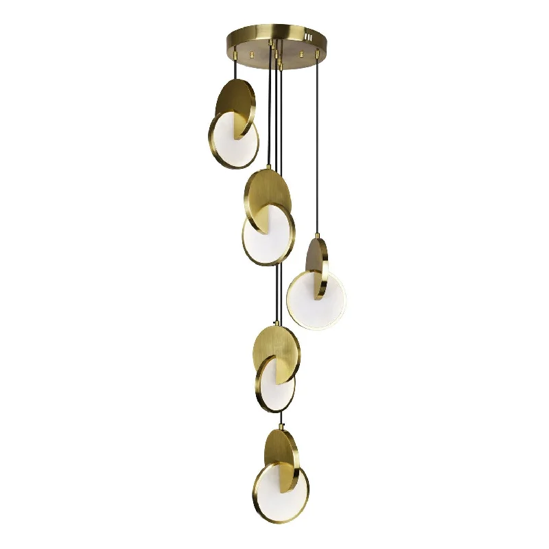 Industrial Style Ceiling Lights with Exposed Bulbs and Metal CagesCWI Tranche 1206p18-5-629 Pendant Light - Brushed Brass