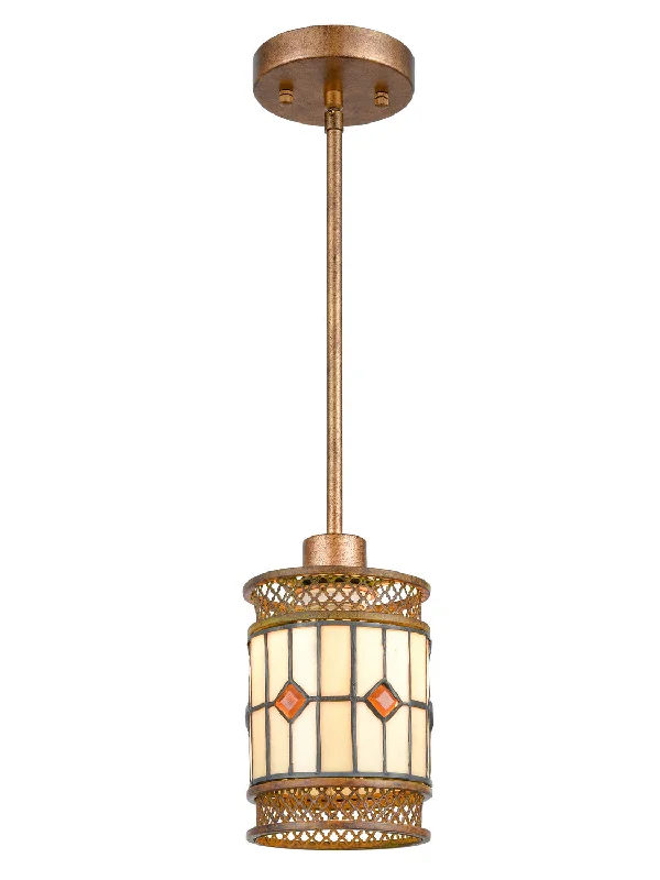 Tropical - Themed Ceiling Lights with Palm - Leaf Shapes and Rattan WrapsOne Light Mini Pendant