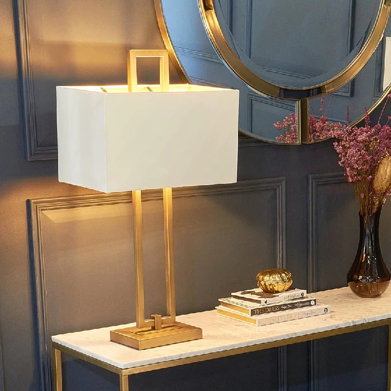 marble table lamps with a luxurious veined pattern for high end decorDanby Table Lamp - Antique Brass - RV Astley