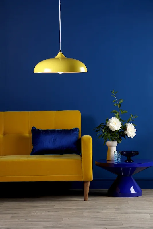 Tropical - Themed Ceiling Lights with Palm - Leaf Shapes and Rattan WrapsDar Kaelan Pendant Yellow