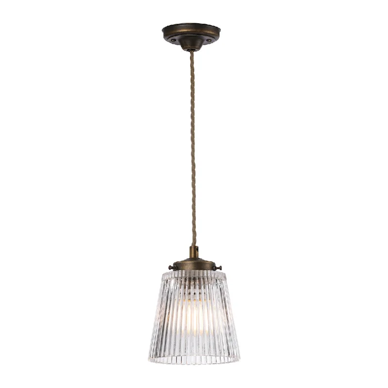 Mid - Century Modern Ceiling Lights with Simple, Sleek LinesDavid Hunt Odell Single Pendant Small Antique Brass