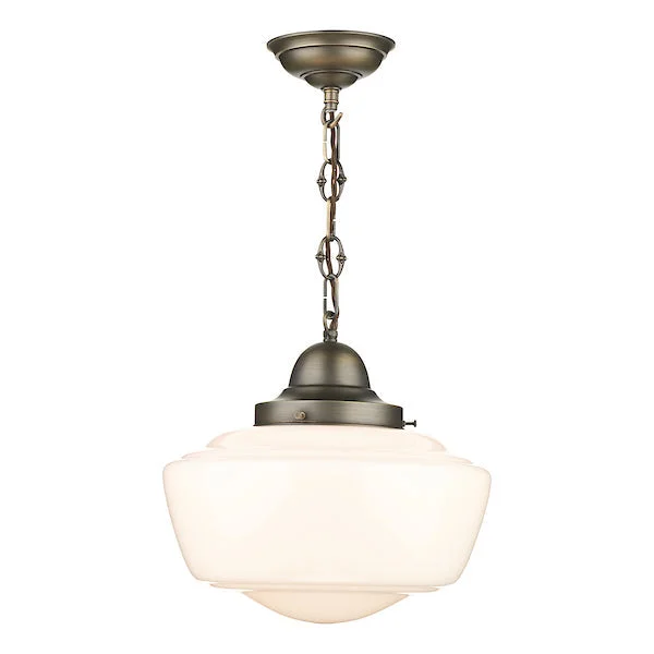 Indian - Themed Ceiling Lights with Intricate Filigree and Mirror WorkDavid Hunt Stowe Pendant Antique Brass with Opal Glass
