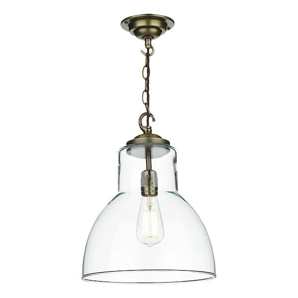 Metal Ceiling Lights in Brass, Copper, Stainless Steel, and IronDavid Hunt Upton Antique Brass Pendant Large