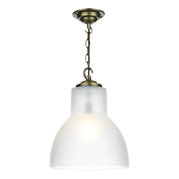 Retro Ceiling Lights Inspired by the 1950s and 1960s DesignDavid Hunt Upton Large Antique Brass Pendant with Opal Glass