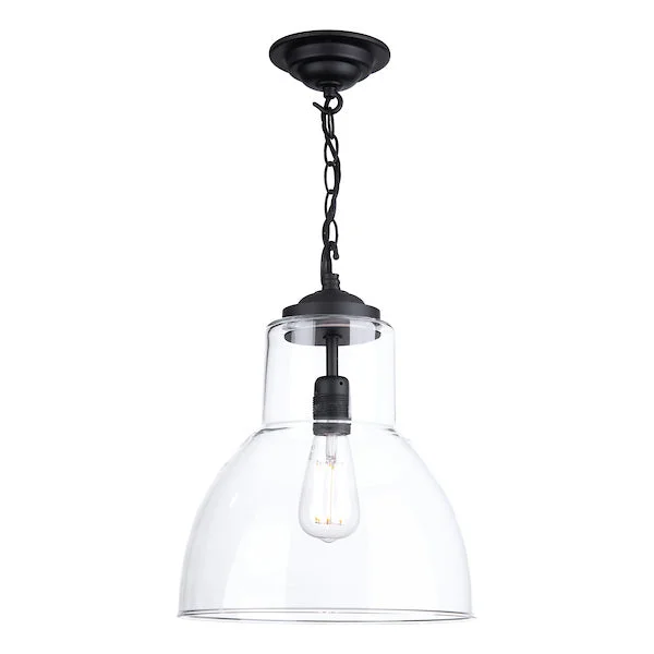 Crystal Ceiling Lights with High - Quality Swarovski CrystalsDavid Hunt Upton Large Black Pendant with Clear Glass