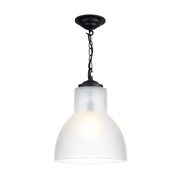 Art Nouveau Ceiling Lights with Organic, Flowing ShapesDavid Hunt Upton Large Black Pendant with Opal Glass