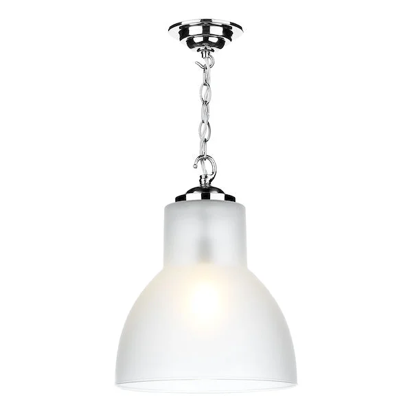 Tropical - Themed Ceiling Lights with Palm - Leaf Shapes and Rattan WrapsDavid Hunt Upton Large Chrome Pendant with Opal Glass