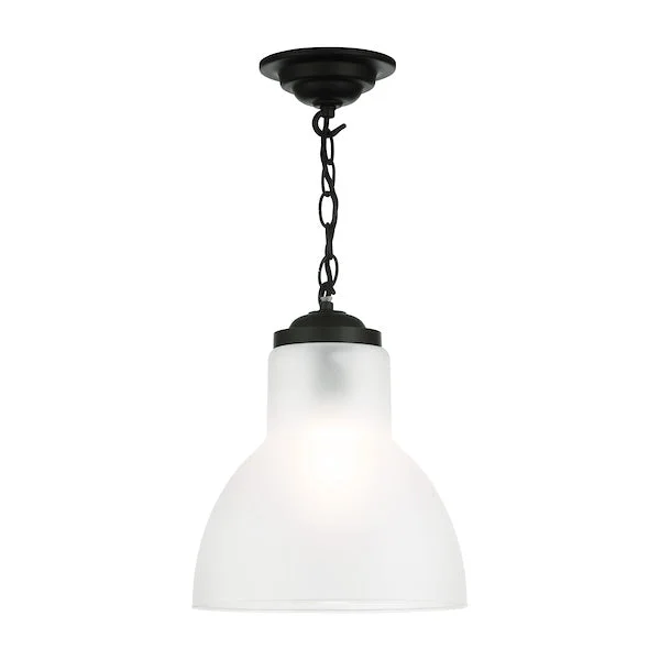 Retro Ceiling Lights Inspired by the 1950s and 1960s DesignDavid Hunt Upton Small Black Pendant with Opal Glass