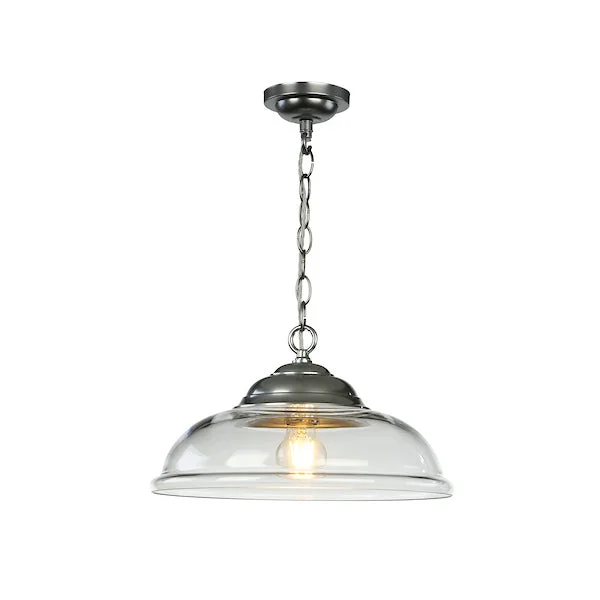Japanese - Inspired Ceiling Lights with Shoji - Screen - like DiffusersDavid Hunt Webster Clear Glass & Satin Chrome Pendant