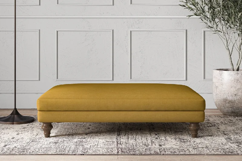 Japanese - Inspired Ceiling Lights with Shoji - Screen - like DiffusersDeni Large Footstool - Recycled Cotton Ochre