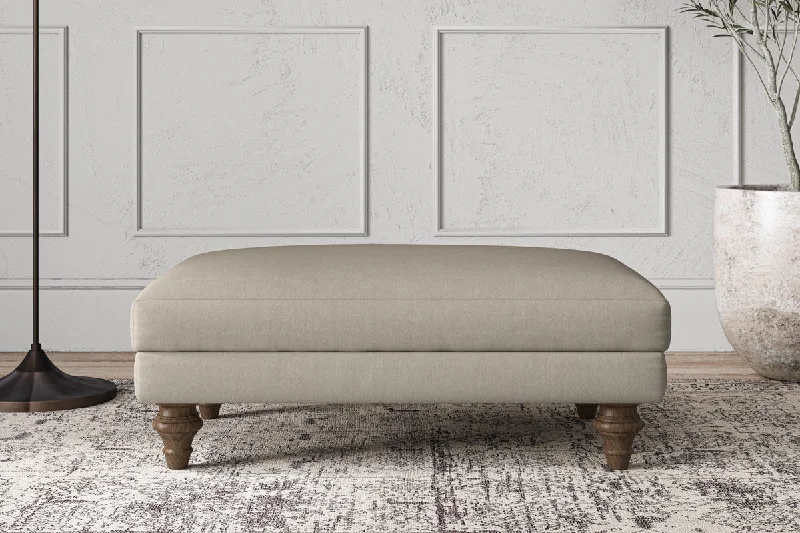 Mid - Century Modern Ceiling Lights with Simple, Sleek LinesDeni Medium Footstool - Recycled Cotton Flax