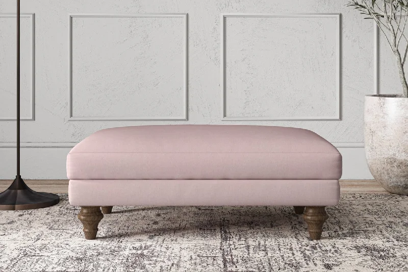 Scandinavian Style Ceiling Lights with Light Wood AccentsDeni Medium Footstool - Recycled Cotton Lavender