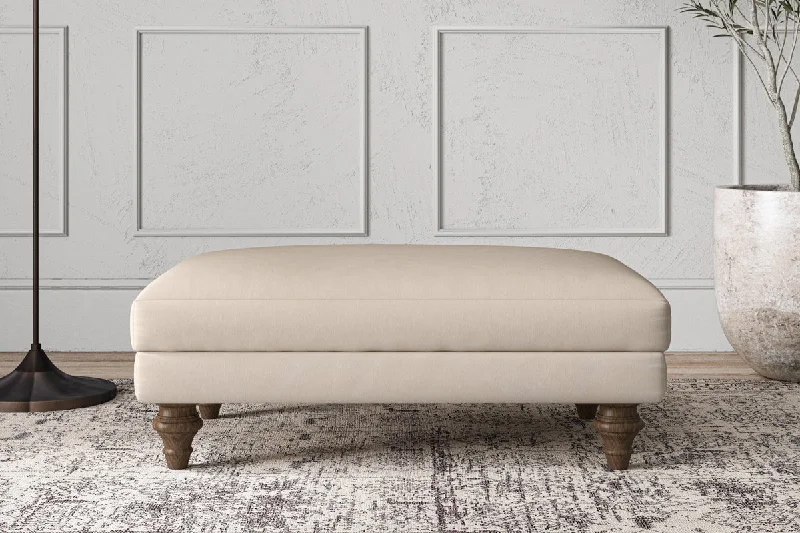 Mediterranean - Style Ceiling Lights with Terra - Cotta and Ceramic DetailsDeni Medium Footstool - Recycled Cotton Natural