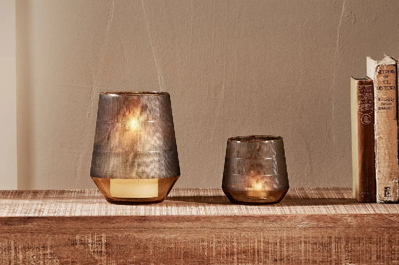 Tropical - Themed Ceiling Lights with Palm - Leaf Shapes and Rattan WrapsDera Etched Glass Tealight
