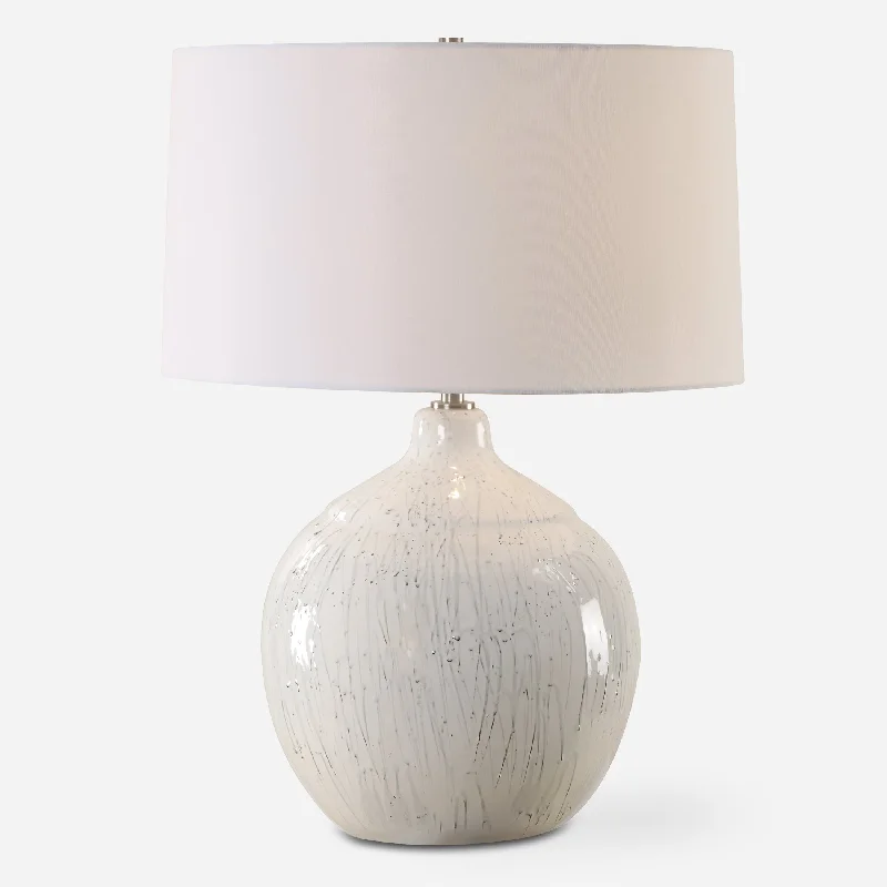 modern minimalist table lamps for contemporary living roomsDribble White Glaze Table Lamp