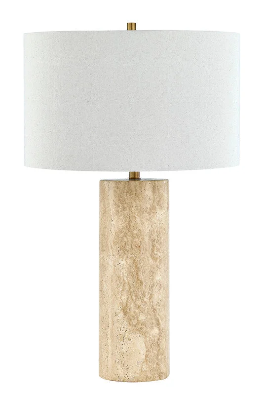 industrial style table lamps with exposed bulbs for loft apartmentsEcho Travertine Table Lamp
