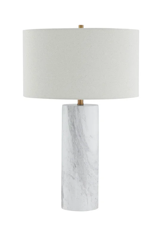 leather table lamps with a distressed texture for a rugged charmEcho White Marble Table Lamp