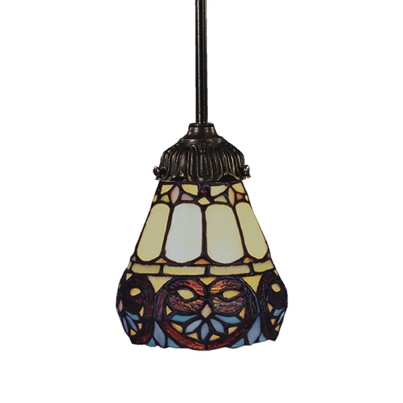 Mediterranean - Style Ceiling Lights with Terra - Cotta and Ceramic DetailsOne Light Mini Pendant