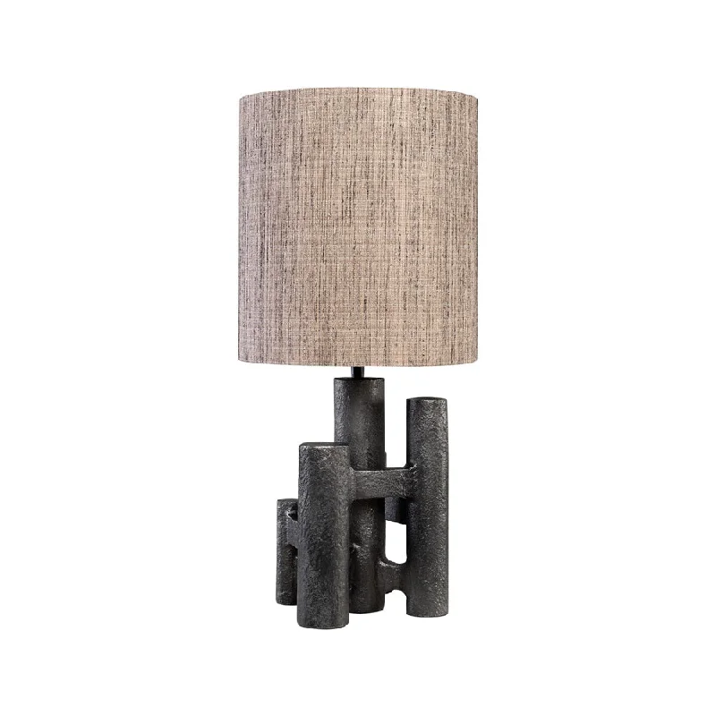 wooden table lamps with natural grain for a warm and organic feelEmmett Lamp in Antique Black (Shade 63)