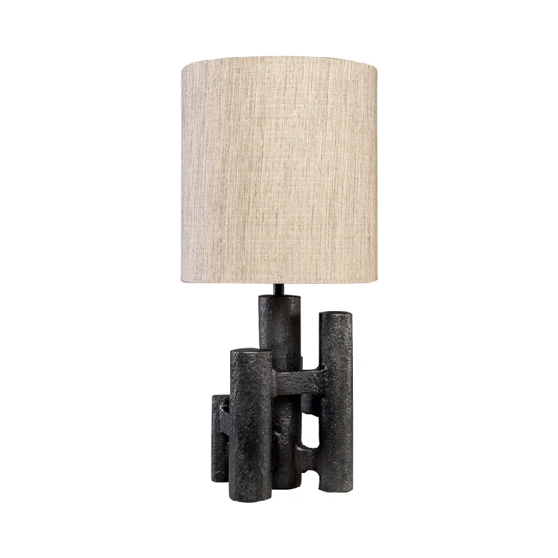 asian inspired table lamps with bamboo accents for a zen atmosphereEmmett Lamp in Antique Black (Shade 64)