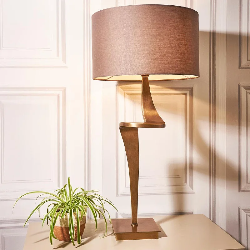 asian inspired table lamps with bamboo accents for a zen atmosphereEnzo Table Lamp - Antique Brass - RV Astley
