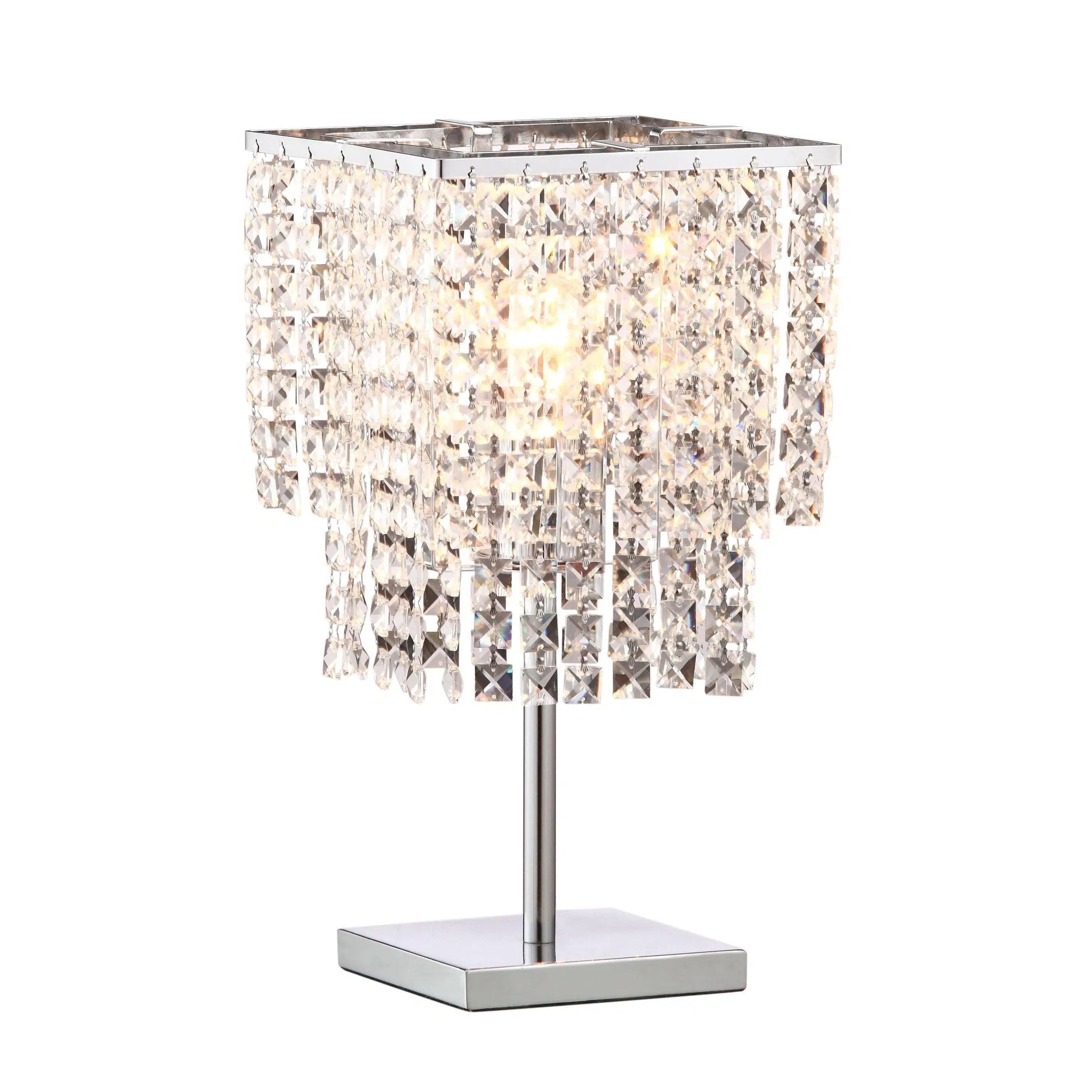 leather table lamps with a distressed texture for a rugged charmFalling Stars Table Lamp Chrome