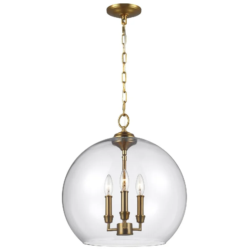 African - Inspired Ceiling Lights with Tribal Patterns and Natural MaterialsFeiss Lawler 3-Light Round Pendant