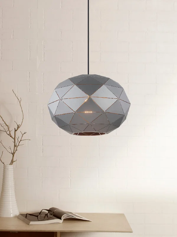 Moroccan Ceiling Lights with Colorful Stained Glass and Geometric CarvingsGlorian Grey Pendant Light