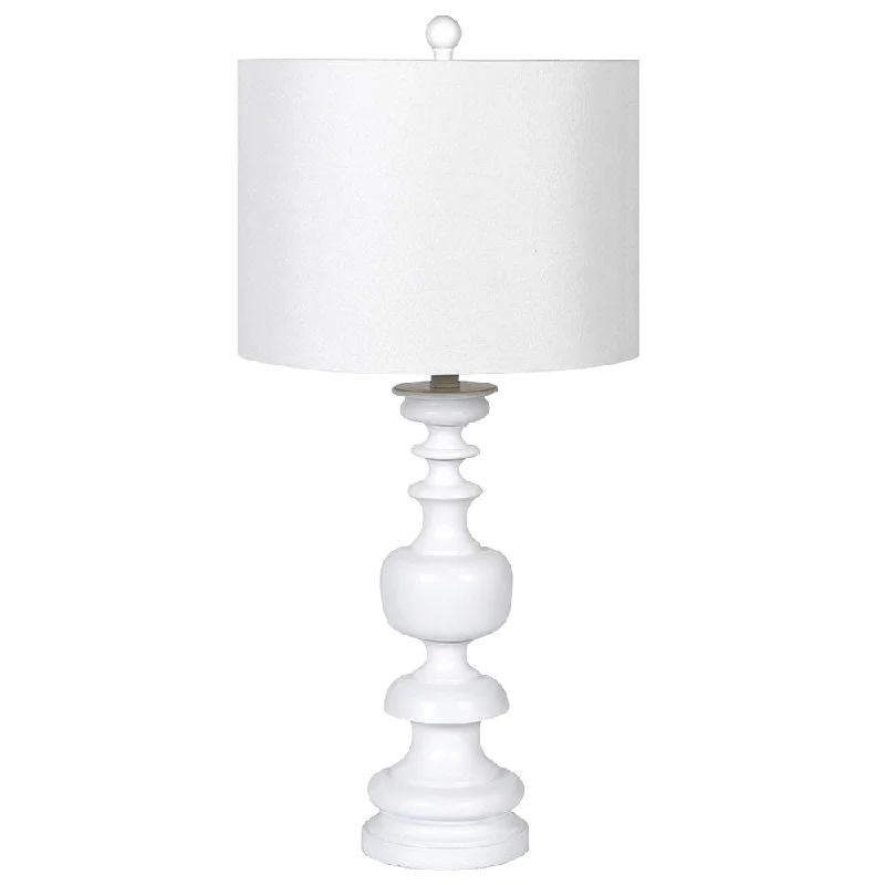 leather table lamps with a distressed texture for a rugged charmGottingen Lamp with White Base – Excess Stock