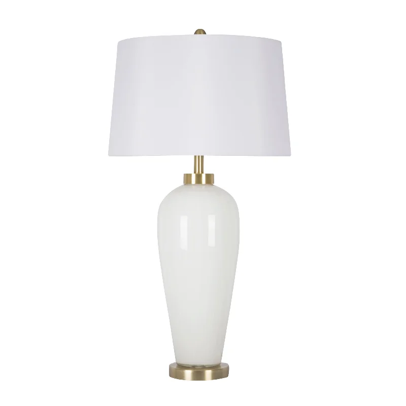 mid century modern table lamps with iconic designs for a stylish studyGROOVED GLASS 32" TABLE LAMP, WHITE