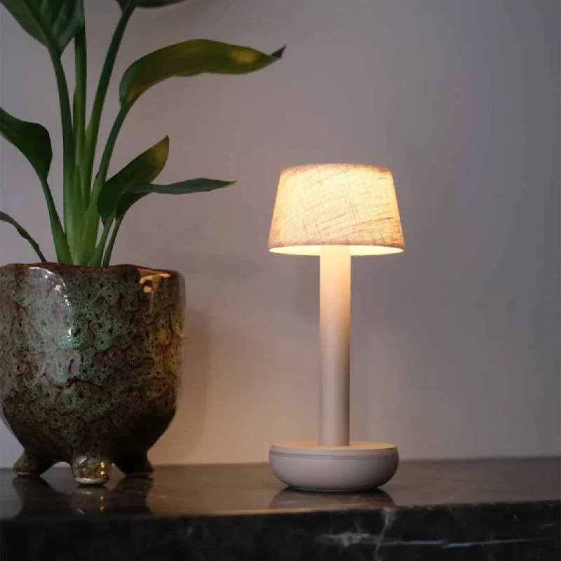 victorian style table lamps with ornate details for traditional homesHumble Two Linen Table Lamp - Beige