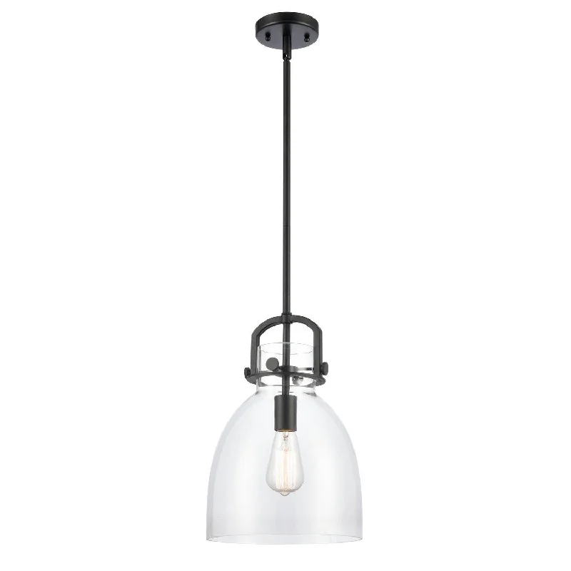 Retro Ceiling Lights Inspired by the 1950s and 1960s DesignInnovations Newton 412-1S-BK-10CL Pendant Light - Matte Black