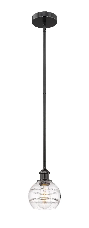Metal Ceiling Lights in Brass, Copper, Stainless Steel, and IronInnovations Lighting 616-1S-BK-G556-6CL  Edison Pendant Light Matte Black
