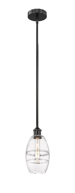African - Inspired Ceiling Lights with Tribal Patterns and Natural MaterialsInnovations Lighting 616-1S-BK-G557-6CL  Edison Pendant Light Matte Black