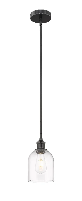 Industrial Style Ceiling Lights with Exposed Bulbs and Metal CagesInnovations Lighting 616-1S-BK-G558-6CL  Edison Pendant Light Matte Black