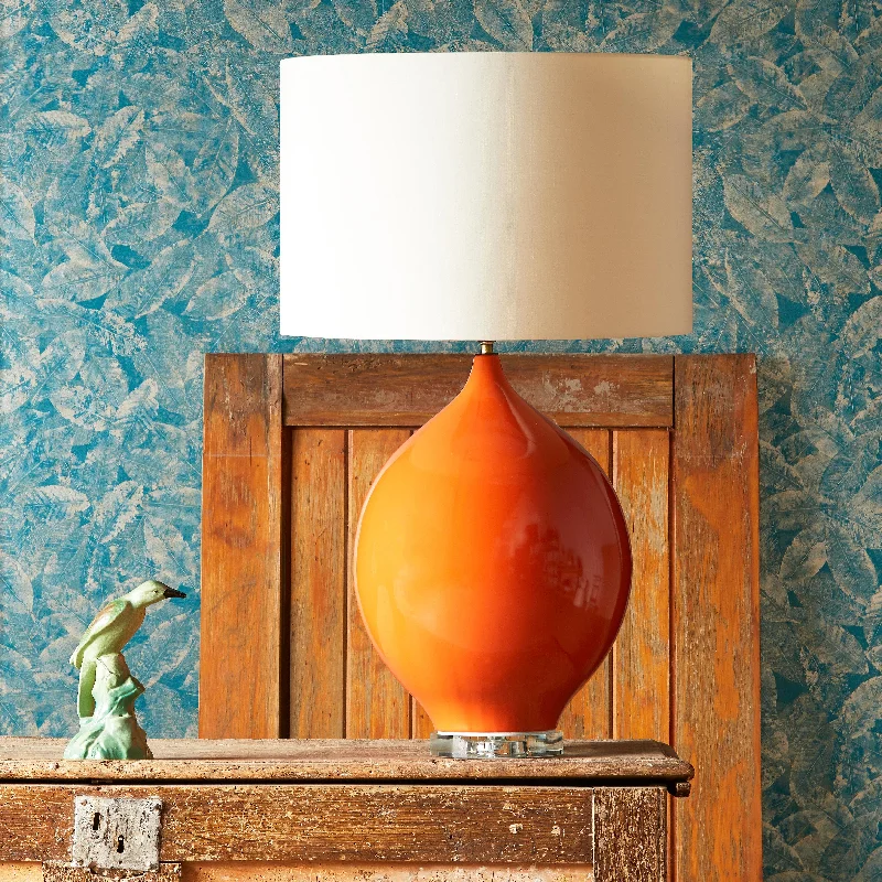 fabric table lamps with a linen shade for a relaxed and breathable lookKilda table lamp in orange ceramic
