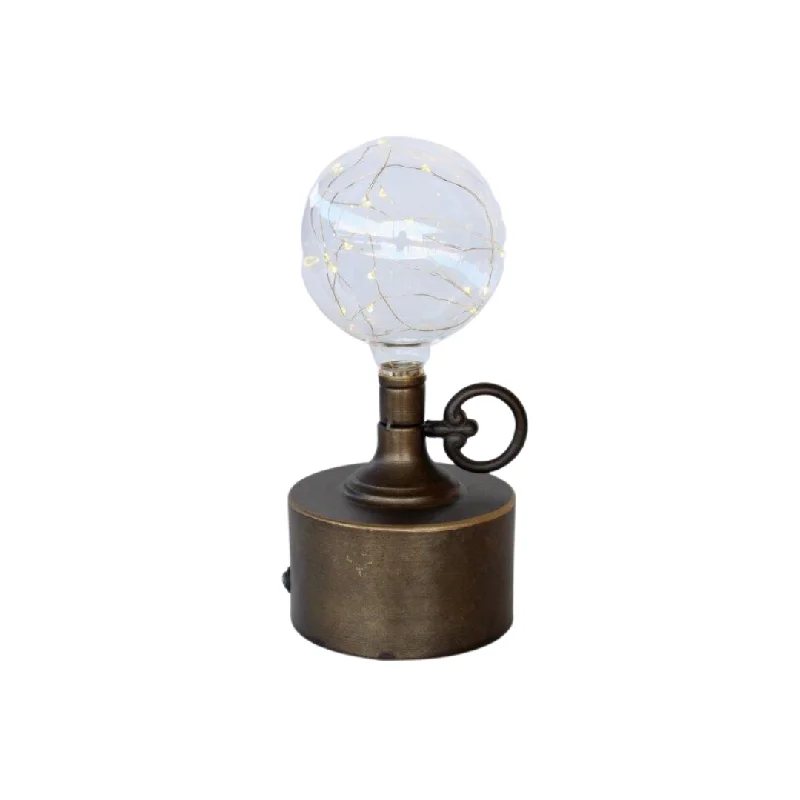 fabric table lamps with a linen shade for a relaxed and breathable lookLed Battery Operated Metal Light 39X14CM