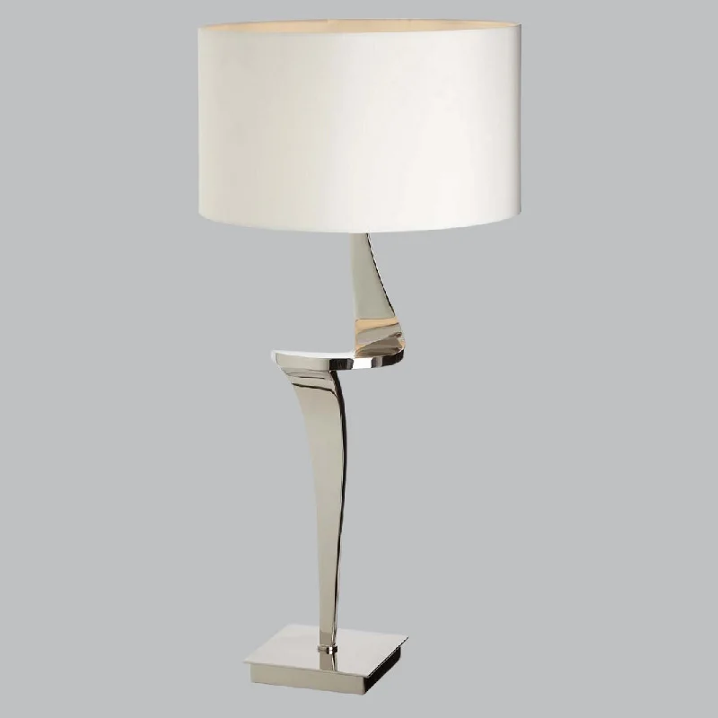 ceramic table lamps with hand painted designs for an artistic touchLivingsley Nero Table Lamp – Nickel