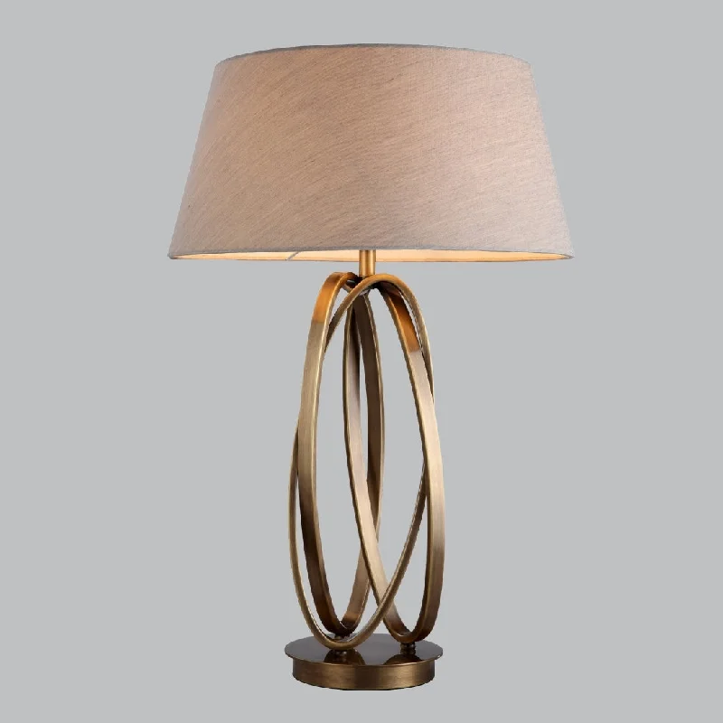wooden table lamps with natural grain for a warm and organic feelLivingsley Xeno Table Lamp – Antique Brass
