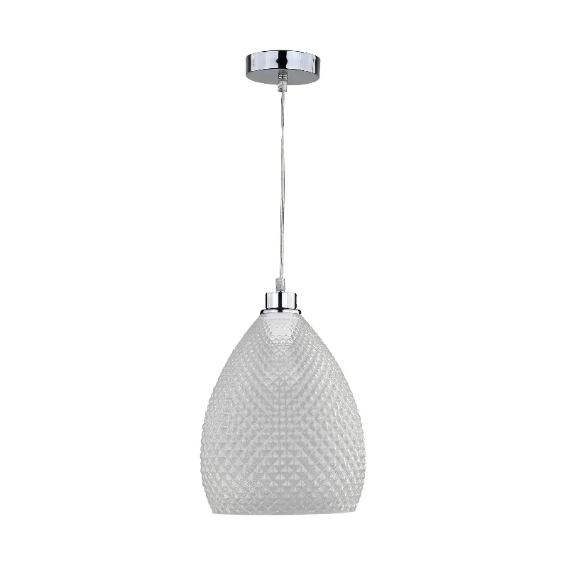 Industrial Style Ceiling Lights with Exposed Bulbs and Metal CagesLuca Glass Pendant 23x31cm