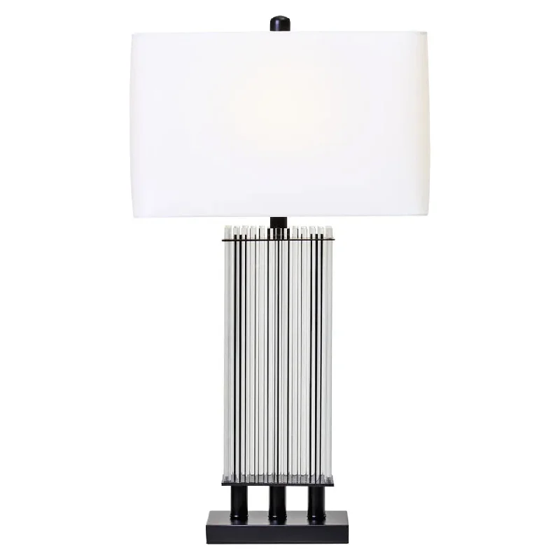 rustic farmhouse table lamps for cozy kitchensLumina Lamp – Matte Black