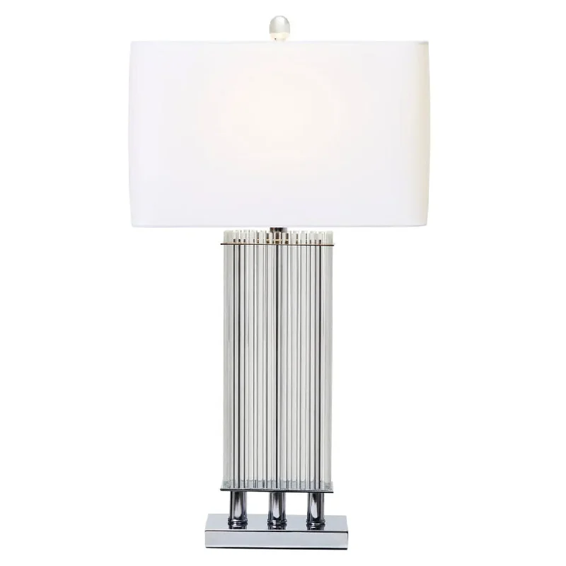leather table lamps with a distressed texture for a rugged charmLumina Lamp – Silver