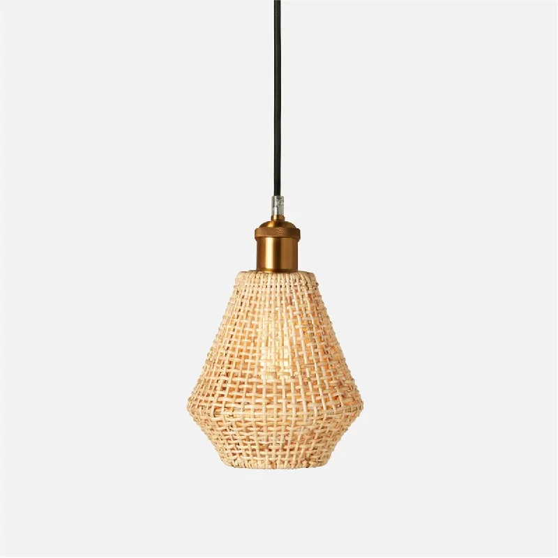 Metal Ceiling Lights in Brass, Copper, Stainless Steel, and IronMade Goods Nashua 1-Light Interchangeable Rattan Pendant